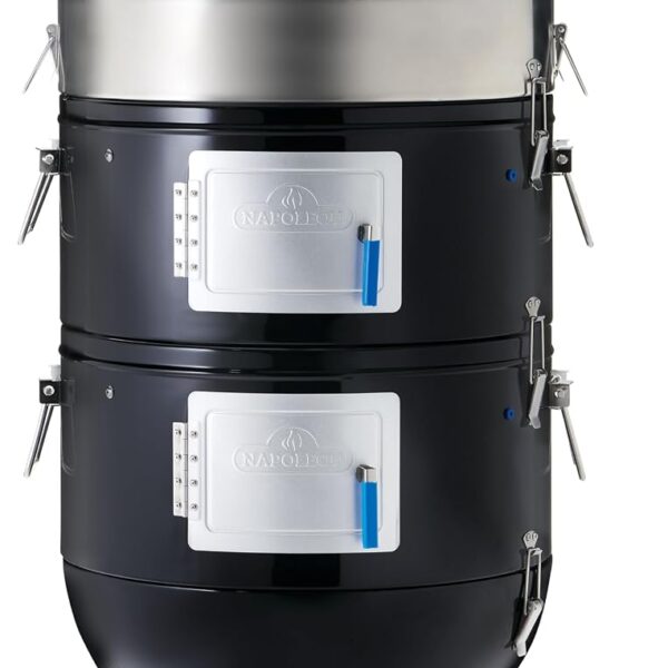 Ahumador Vertical de Agua de Carbón Napoleon Apollo AS22K 22 Pulgadas Negro con Medidor de Temperatura Accu-Probe