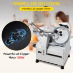 Cortador de carne con hoja de 10 pulgadas, cortador eléctrico de alimentos totalmente automático para cocina casera y us