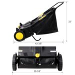 Barredora Manual de Césped KEIKI 21 Pulgadas Ancho de Barrido 26 Pulgadas Capacidad 3.5 Pies Cúbicos Negro
