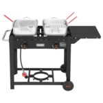 Freidora de Propano Feasto DF904 para Exteriores 36 Cuartos 100000 BTU con Carrito Móvil