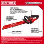 Cortasetos Inalámbrico Craftsman V20 CMCHT830B 22 Pulgadas Sin Escobillas Solo Herramienta