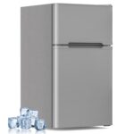 Electactic Mini refrigerador con congelador, refrigerador compacto de 3.2 pies cúbicos con 2 puertas, refrigerador peque