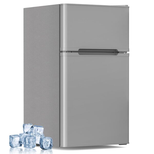 Electactic Mini refrigerador con congelador, refrigerador compacto de 3.2 pies cúbicos con 2 puertas, refrigerador peque