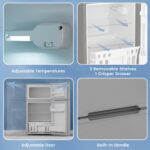 Electactic Mini refrigerador con congelador, refrigerador compacto de 3.2 pies cúbicos con 2 puertas, refrigerador peque