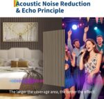 Paneles de pared de listones de madera acústica estriada 3D – Paneles decorativos insonorizados para el hogar moderno, o