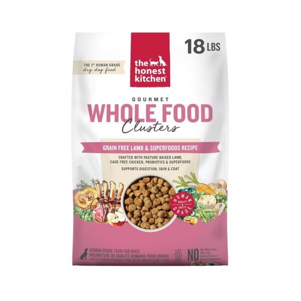 Alimento para Perros The Honest Kitchen Racimos de Alimentos Integrales Sin Granos Cordero Bolsa 18 lb