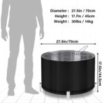 Chimenea sin humo HGD fire pit 28 pulgadas Acero inoxidable Negro con soporte