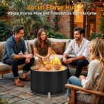 Fogata Sin Humo HGD Fire Pit 27.5 Pulgadas con Soporte y Parrilla Acero Inoxidable Negro