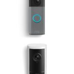 Kit Videotimbre Inalámbrico Ring 2da Generación Gris Moteado y Cámara para Exteriores Ring Pro Cableada Blanco