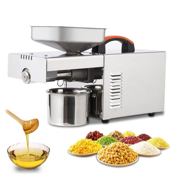 900W Oil Press Machine, Automatic Cold& Hot Electric Oil Press Extractor, 340 Food Stainless Steel, for Pressing Peanut,