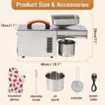 900W Oil Press Machine, Automatic Cold& Hot Electric Oil Press Extractor, 340 Food Stainless Steel, for Pressing Peanut,