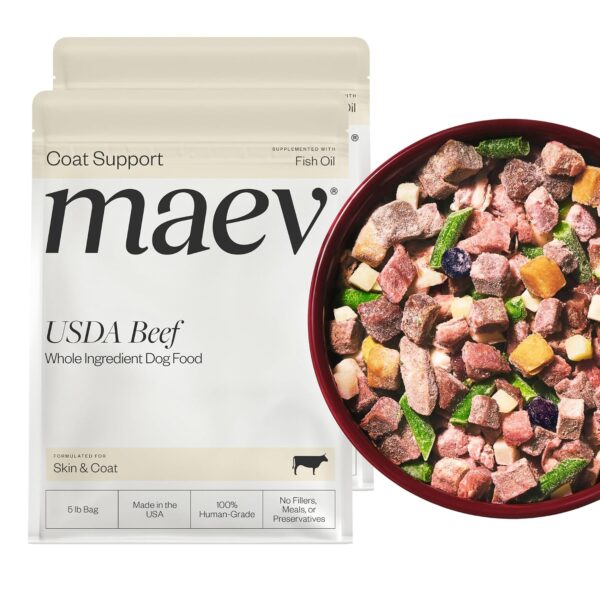 Alimento Crudo Congelado para Perro Maev Sabor Vacuno Fórmula Piel y Pelaje Paquete de 2 Bolsas de 5 Libras