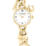 Reloj COACH Iris Mujer Cuarzo Correa Acero Inoxidable Dorado Esfera Blanca 22.5mm
