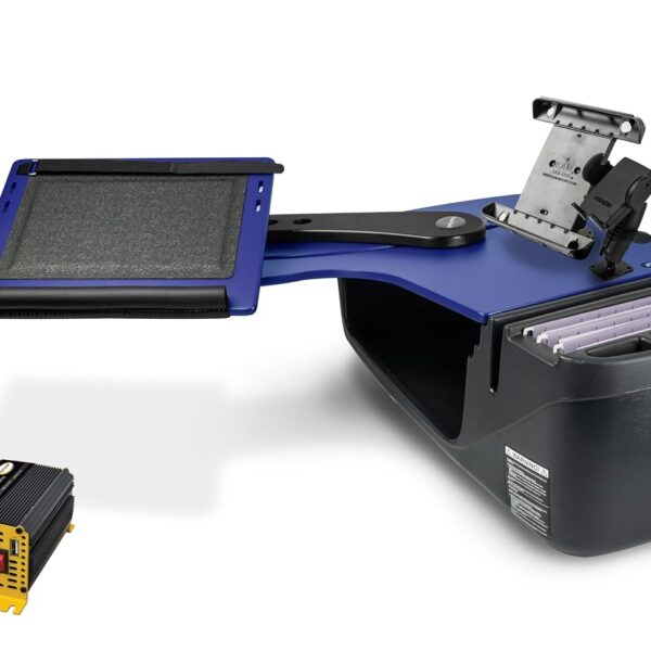 Escritorio para Auto AutoExec Reach Desk Back Seat Azul con Inversor de Corriente 400 Watts Soporte para Teléfono Soport