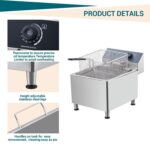 Freidora eléctrica de 11 litros con alta potencia de 1700 W y tubo de calefacción de acero inoxidable 304 - Control prec