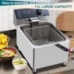 Freidora eléctrica de 11 litros con alta potencia de 1700 W y tubo de calefacción de acero inoxidable 304 - Control prec