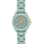 Reloj COACH Kitt para Mujer Cuarzo Caja de Cerámica Sage Esfera Lacada Pulsera Azul de Acero Inoxidable 21mm