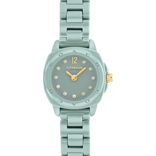 Reloj COACH Kitt para Mujer Cuarzo Caja de Cerámica Sage Esfera Lacada Pulsera Azul de Acero Inoxidable 21mm
