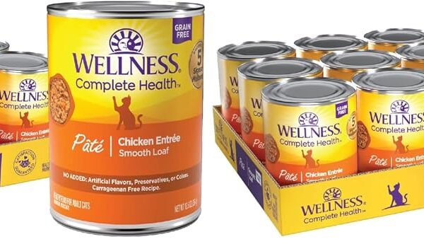 Alimento Húmedo para Gatos Wellness Complete Health Paté Pollo 12.5 Onzas Paquete de 24 Latas Sin Granos