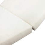 Tumbona Christopher Knight Home Dami 361644 Madera de Acacia Cojín 4 Pulgadas Respaldo Ajustable Marrón Claro y Crema