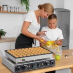 Mini waflera, máquina eléctrica comercial para panqueques holandeses con placa antiadherente, control de temperatura dua
