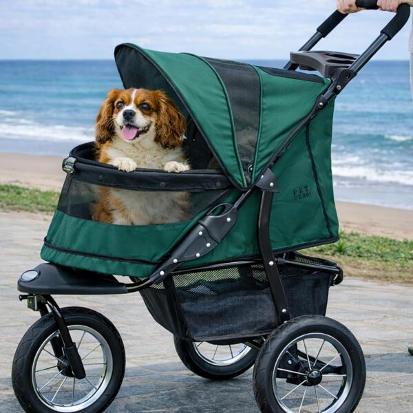 Cochecito para Mascotas Pet Gear 8400NZPG Sin Cremallera Verde Pino Neumáticos 12 Pulgadas