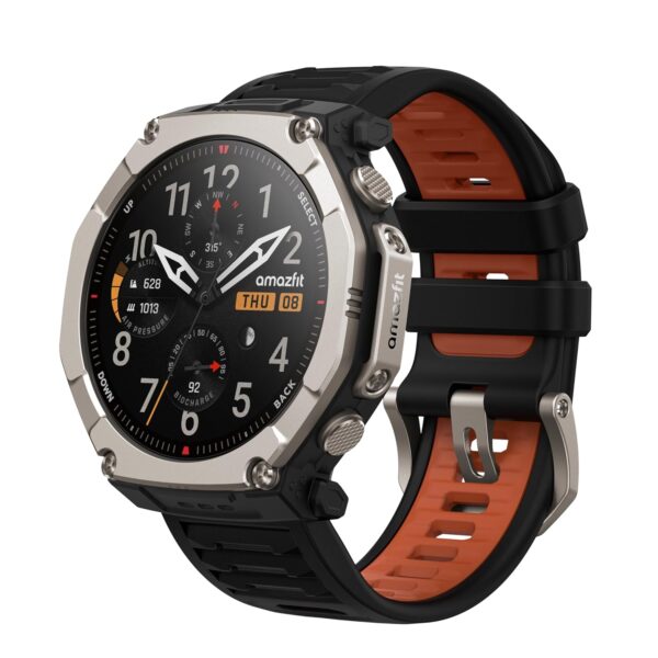 Reloj Inteligente Amazfit T-Rex Ultra 2 A2550 GPS de Doble Banda Cuerpo de Titanio 51 mm Pantalla AMOLED de Zafiro 1.5 P
