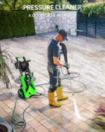 Lavadora a presión Imdot HX07 5000 PSI manguera 33 pies 4 boquillas verde claro