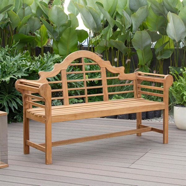 Banco de Jardín Cambridge Casual Lutyens Madera de Teca 5 Pies Color Teca Natural
