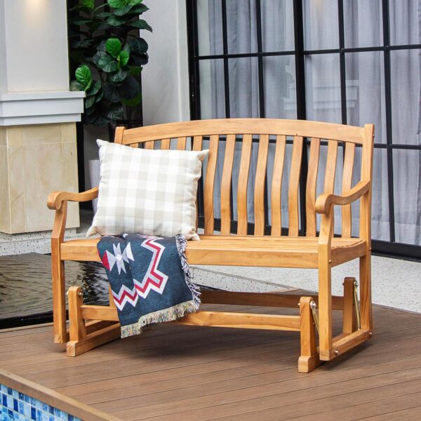 Banco Deslizador Cambridge Casual Arie Madera de Teca 47.5 x 27 x 37 pulgadas para Exteriores