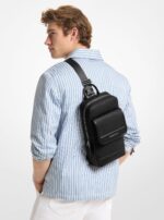 Slingpack Michael Kors Jet Set Touring 33S6LJSC2L-001 Cuero Negro Herrajes Plateados Mediana