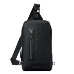 Bolsa Cruzada Michael Kors Hudson A Line Sling Pack Hombre Poliéster Negro Correa Ajustable