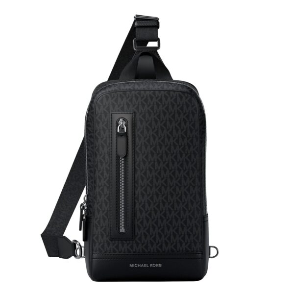 Bolsa Cruzada Michael Kors Hudson A Line Sling Pack Hombre Poliéster Negro Correa Ajustable