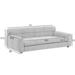 Cama para Perros KEIKI HT02562 Sofá Elevado Grande Tela de Lino Verde 51x28x17.5 pulgadas