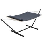 Hamaca Doble con Base MOVECOM CD-US-K004cn Capacidad 350 Libras Gris Oscuro Colchoneta y Almohada Incluidas Armado Sin H