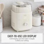 Martha Stewart Máquina de helados de 1 cuarto de galón, compresor integrado, no requiere precongelación, 3 modos (helado