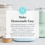 Martha Stewart Máquina de helados de 1 cuarto de galón, compresor integrado, no requiere precongelación, 3 modos (helado