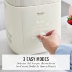 Martha Stewart Máquina de helados de 1 cuarto de galón, compresor integrado, no requiere precongelación, 3 modos (helado
