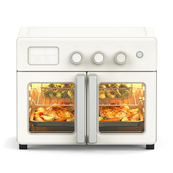 Martha Stewart Combo de horno tostador y freidora de aire para puerta francesa, convección de encimera de 34 cuartos de