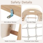 Gimnasio Interior de Selva OLAKIDS TS10213 8 en 1 Madera Natural para Niños