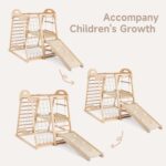 Gimnasio Interior de Selva OLAKIDS TS10213 8 en 1 Madera Natural para Niños