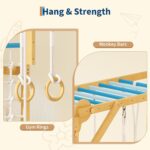 Gimnasio de Escalada Interior PeakPursuit 8 en 1 Madera Azul y Rosa para Niños 3 a 10 años
