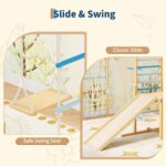 Gimnasio de Escalada Interior PeakPursuit 8 en 1 Madera Azul y Rosa para Niños 3 a 10 años
