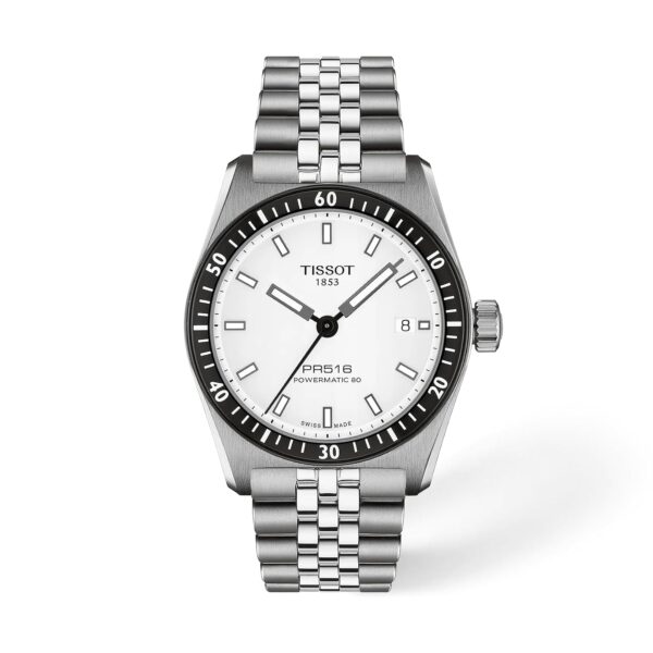 Reloj Tissot PR516 Automático Suizo T1494071103100 Caja Acero Inoxidable 38mm Esfera Blanca Cristal de Zafiro