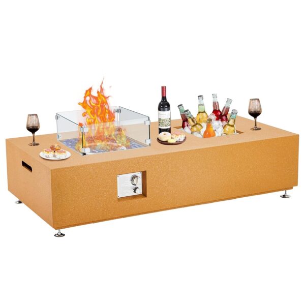 Mesa para fogata de gas MilleLoom iu443PlrGPn4SEYoxK3NCQ8Yo6K9X 56 pulgadas con cubeta de hielo 50000 BTU protector cont