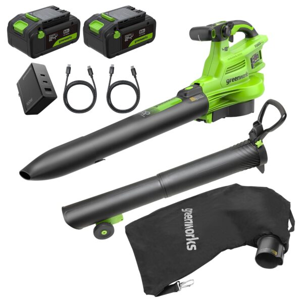 Trituradora de Vacío Greenworks BV48520 3 en 1 Sin Escobillas 48V 520 CFM 240 MPH