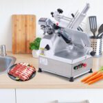 EliteEdge Cortadora automática de carne de 550 W con hoja de acero al carbono de 12 pulgadas, grosor ajustable de 0 a 0.