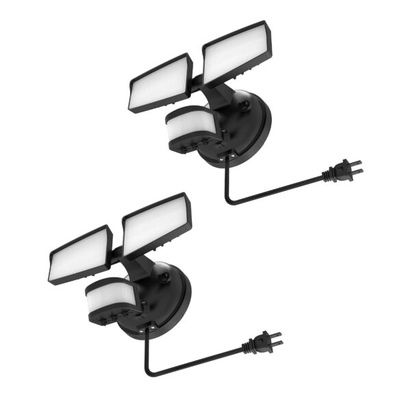 Proyector de Seguridad LED HALO Next Gen SEC2HSPLUGMBLK Paquete de 2 Cabezal Doble con Detección de Movimiento 2500 Lúme