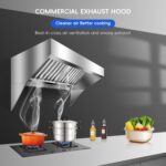 Campana extractora de cocina comercial de acero inoxidable de 5 pies, campana de ventilación de montaje en pared con 2 f