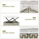 Sofá Modular Redondo para Exteriores Merax Ratán Dos Tonos Gris con Toldo Retráctil Asientos Separados y Cojín Extraíble